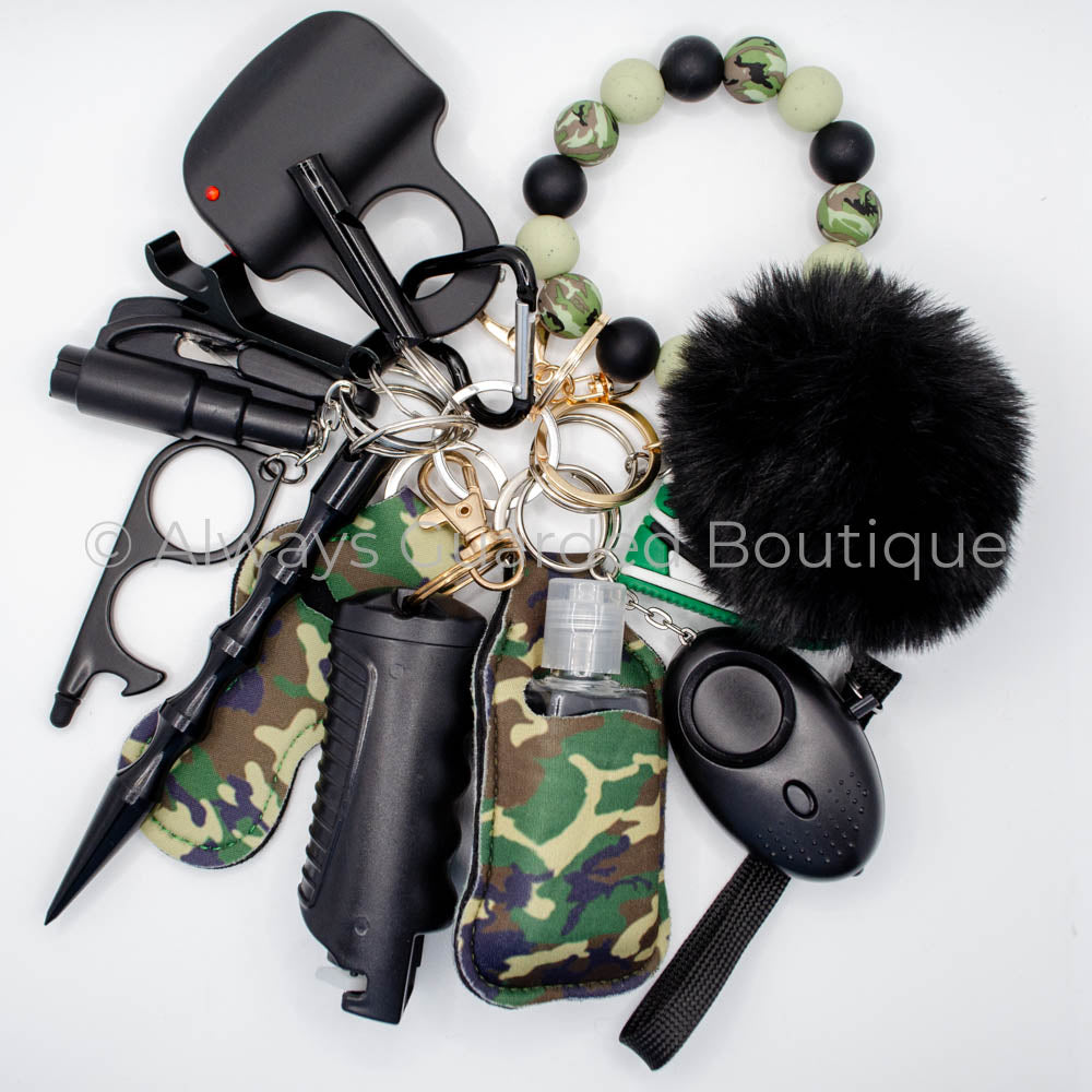 15 Piece Camo Safety Keychain – Always Guarded Boutique