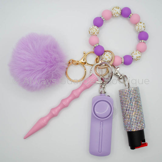 Dazzled Leopard Luxury Keychain with Pepper Spray