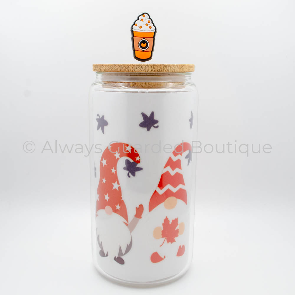 Enchanting Autumn Gnomes Glass Tumbler 16oz