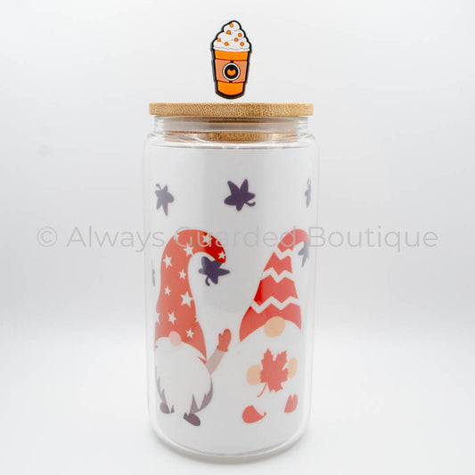 Enchanting Autumn Gnomes Glass Tumbler 16oz