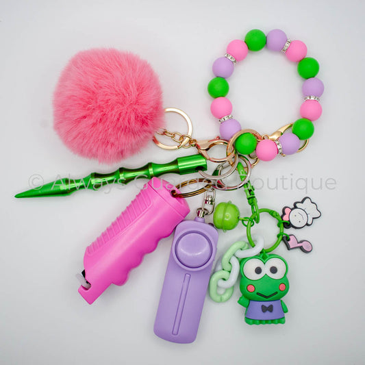 Keroppi Charm Safety Keychain with Optional Pepper Spray