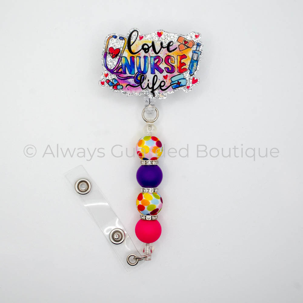 Love Nurse Life Badge Reel | Cute & Functional Nurse ID Holder
