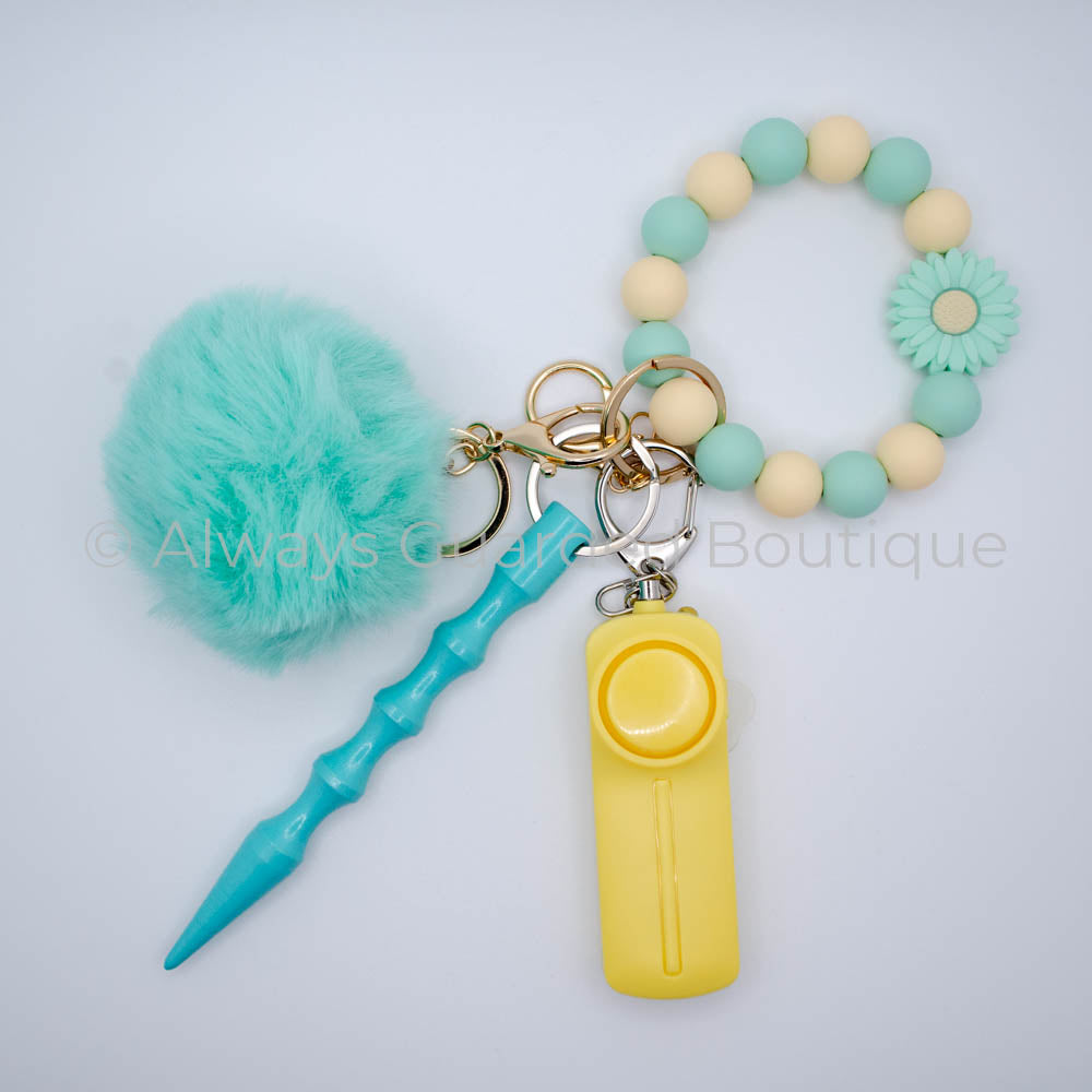 Mint Daisy Safety Keychain Without Pepper Spray