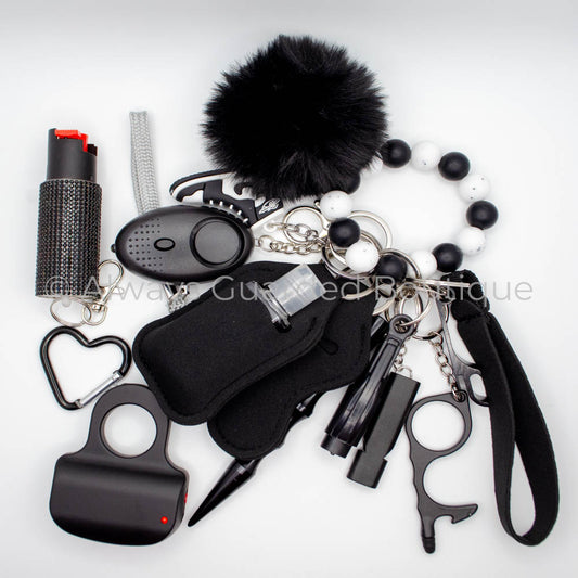 Panda 16 Piece Safety Keychain With Optional Pepper Spray