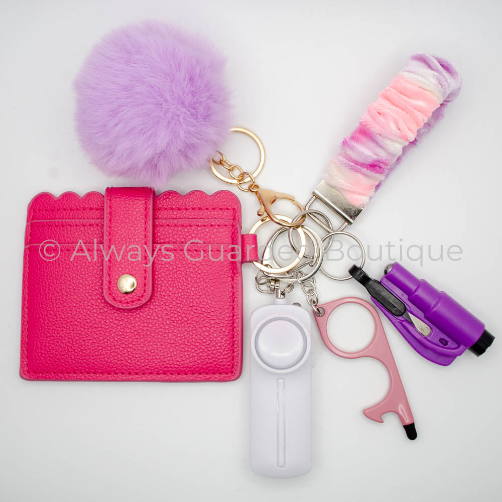 Pink Ombre International Safety Keychain