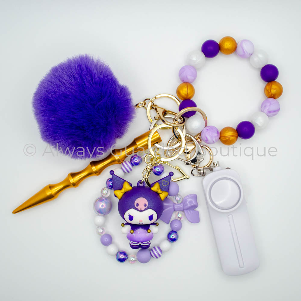 Kuromi Purple Series Pendant Safety Keychain Without Pepper Spray