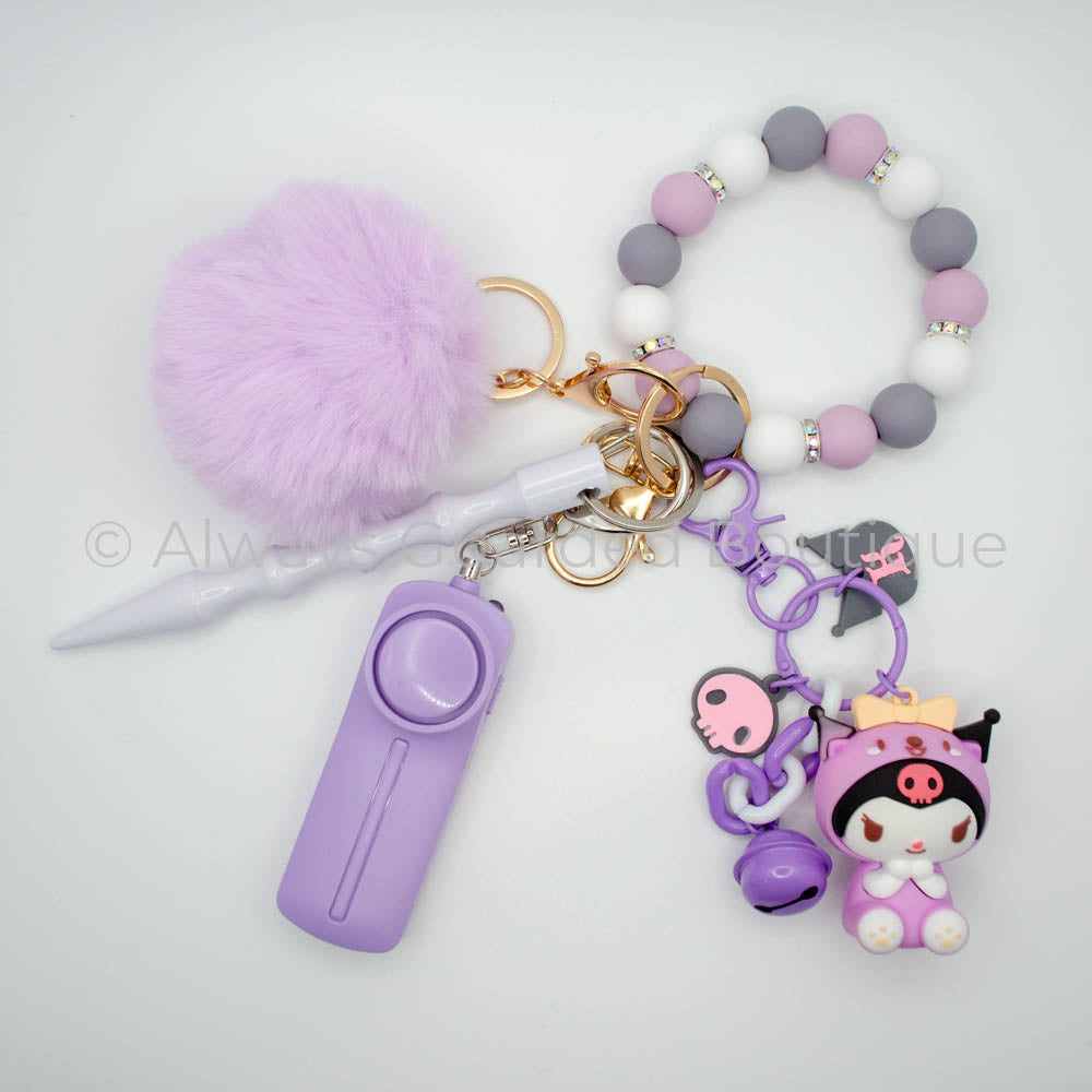 Purple Kuromi Charm Safety Keychain without Pepper Spray