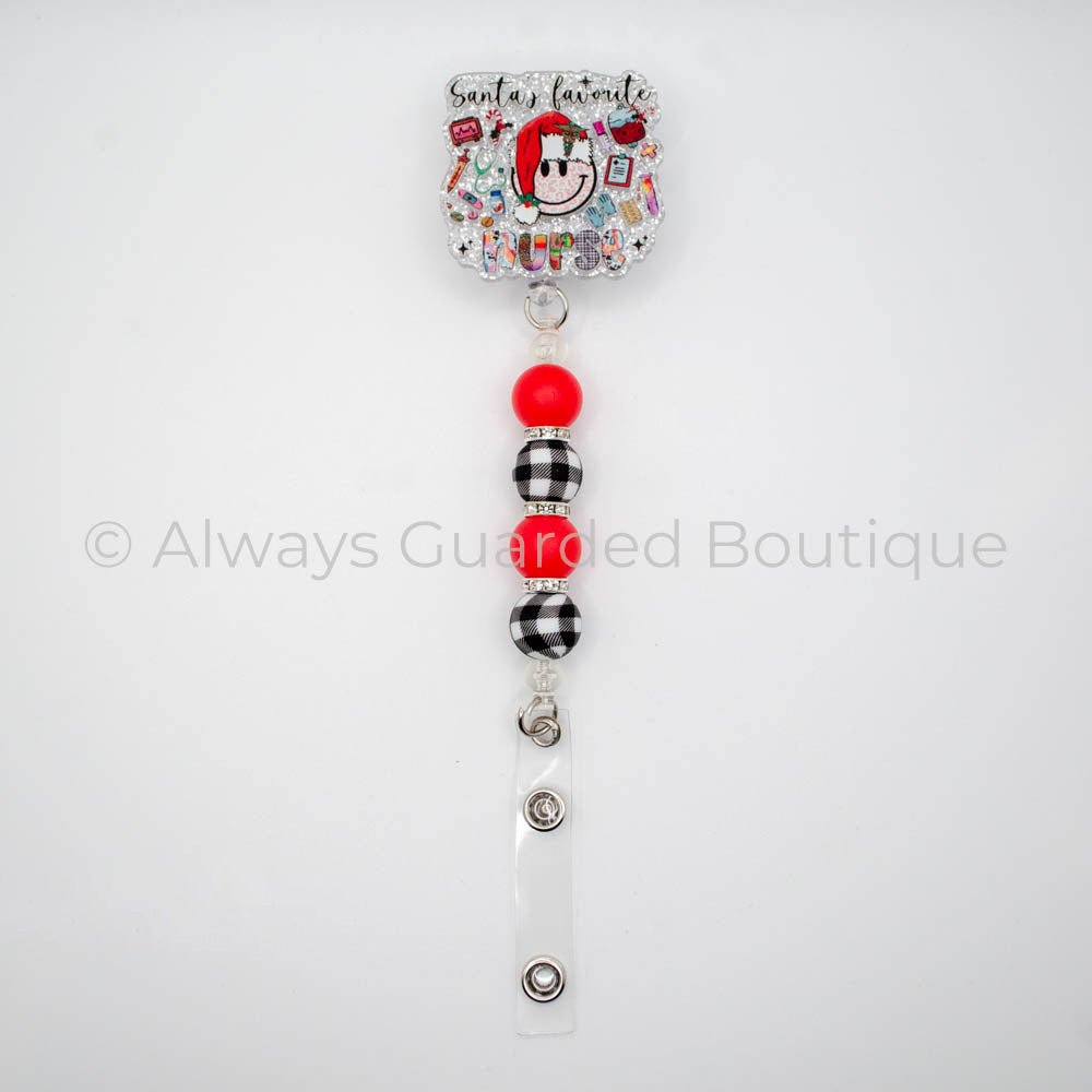 Santa's Favorite Nurse Badge Reel