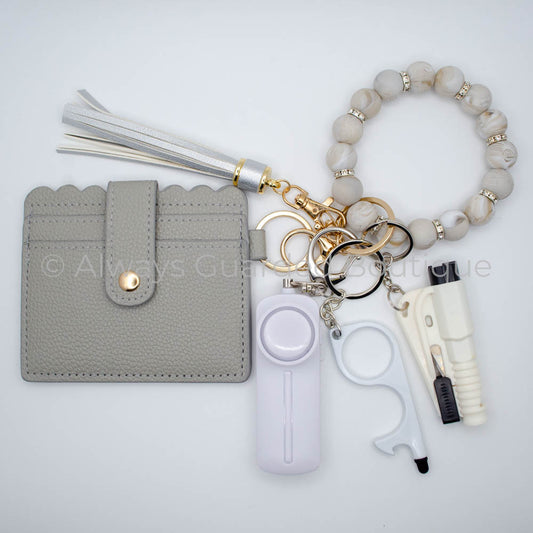 Shale Marble Luxury International Safety Keychain