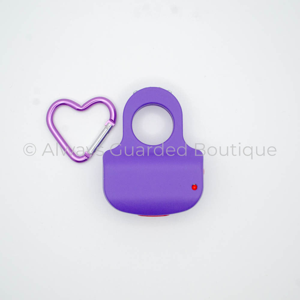Purple Mini Hand Rechargeable Stun Gun with Heart Clip