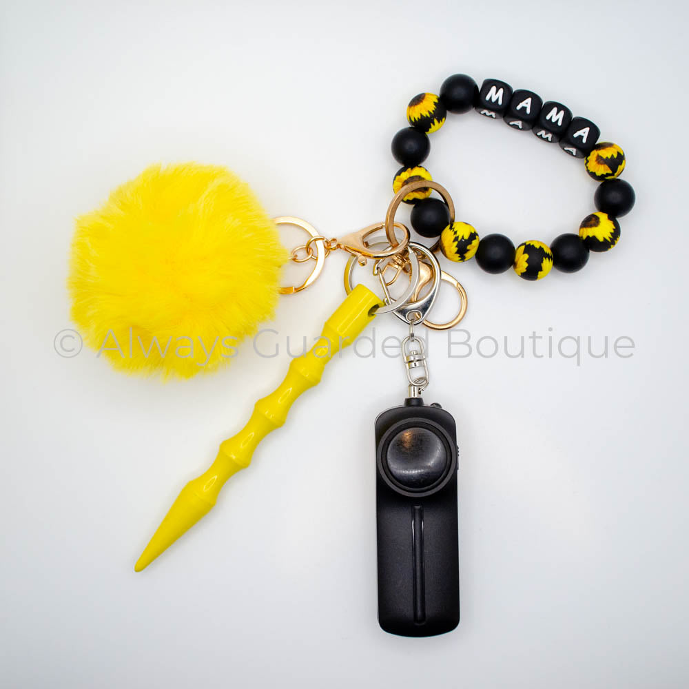 Sunflower MAMA Safety Keychain Without Pepper Spray