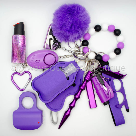 Whats Poppin 16 Piece Safety Keychain With Optional Pepper Spray