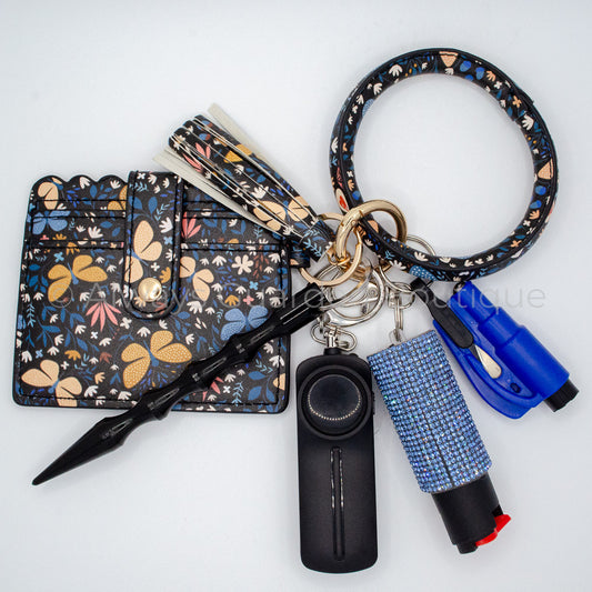 Butterflies Bangle Keychain with Pepper Spray