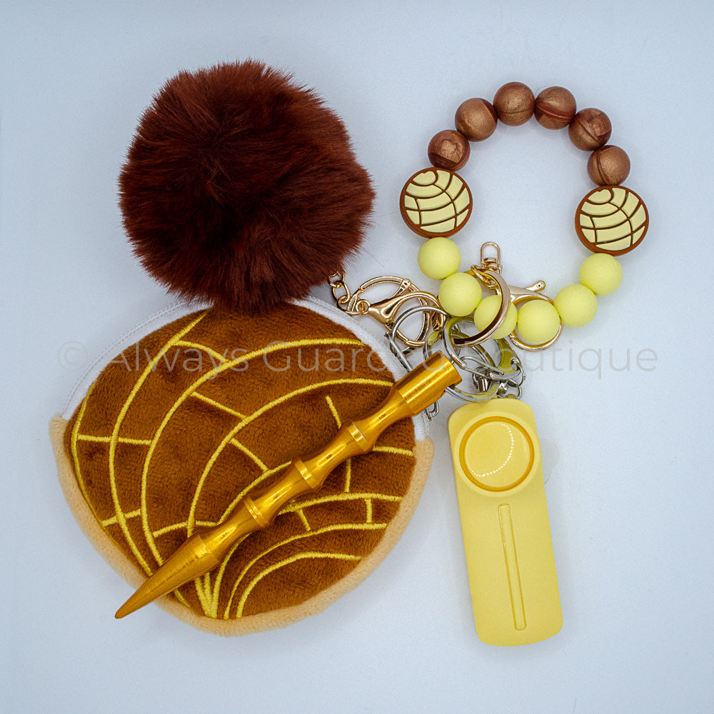 Chocolate Concha Pastry Safety Keychain without Pepper Spray