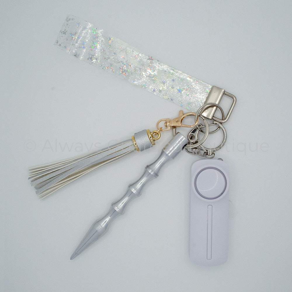 Clear Stars Twinkle Jelly Safety Keychain without Pepper Spray