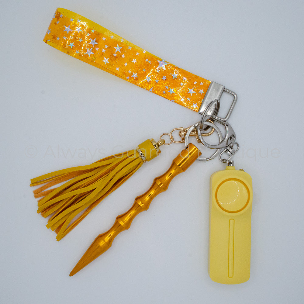 Gold Star Twinkle Jelly Safety Keychain without Pepper Spray