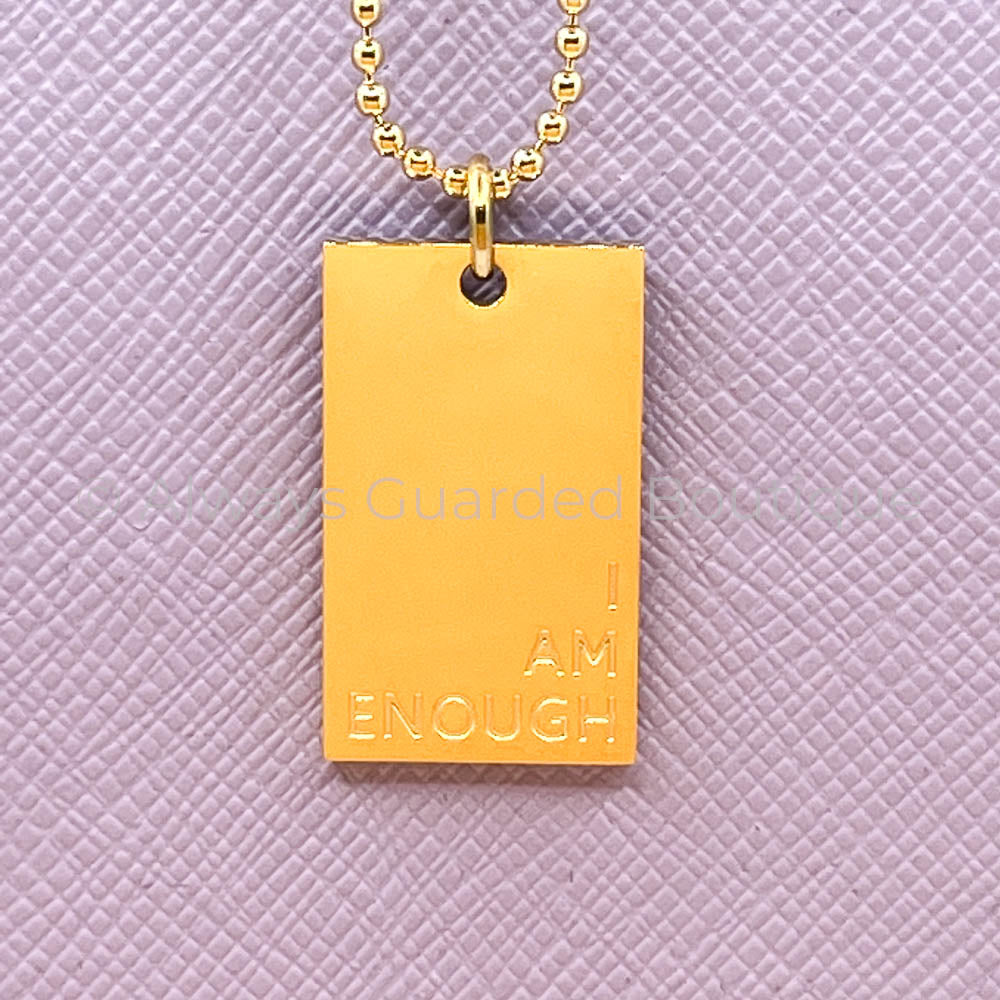 I Am Enough Necklace Closeup