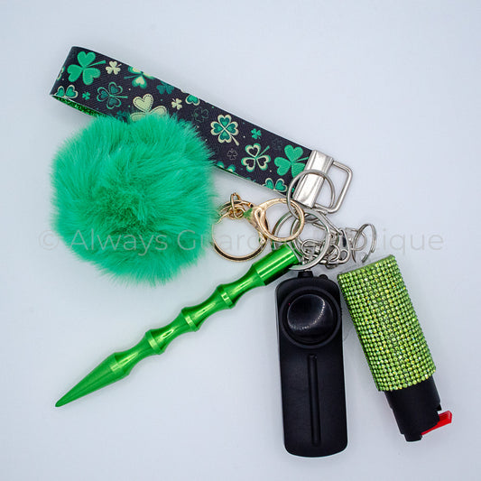 Irish Clovers Printed Keychain with Pepper Spray