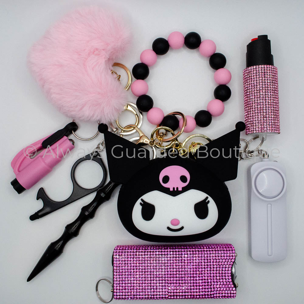 Black Kuromi Guardian Safety Keychain - With Pepper Spray