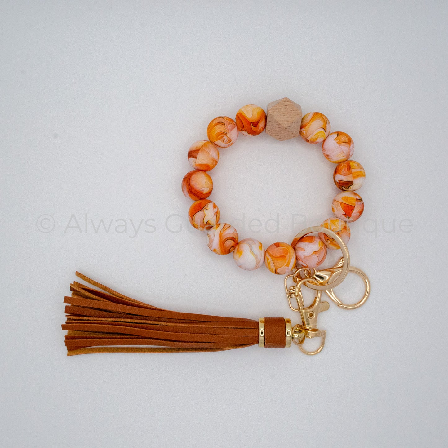 Orange Float Bead Wristlet