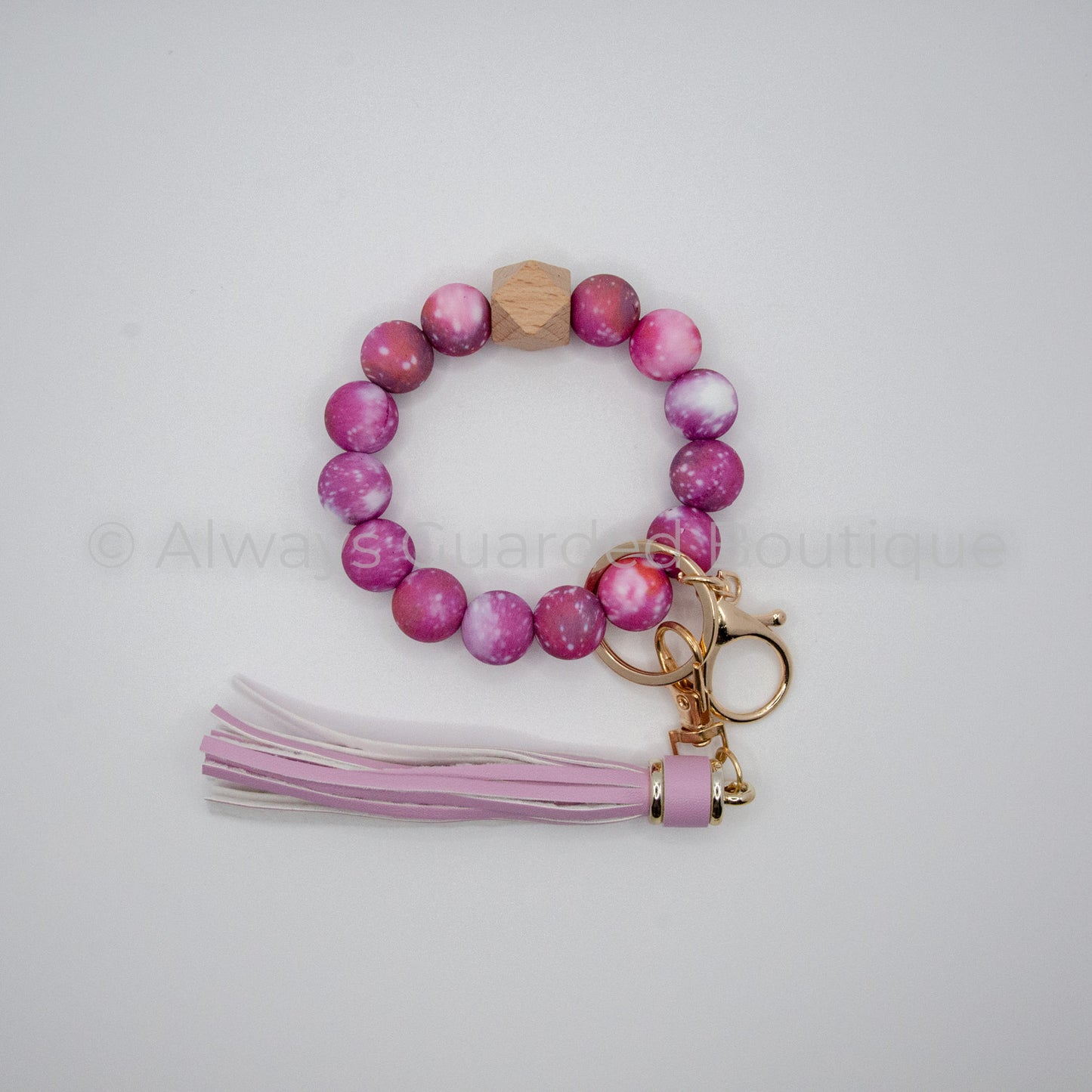 Pink Galaxy Bead Wristlet