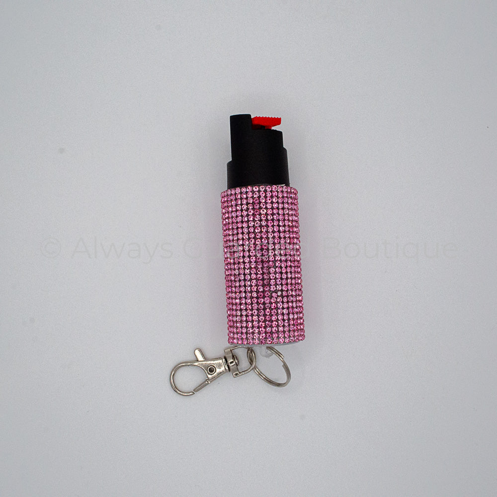 Pink Rhinestone Pepper Spray
