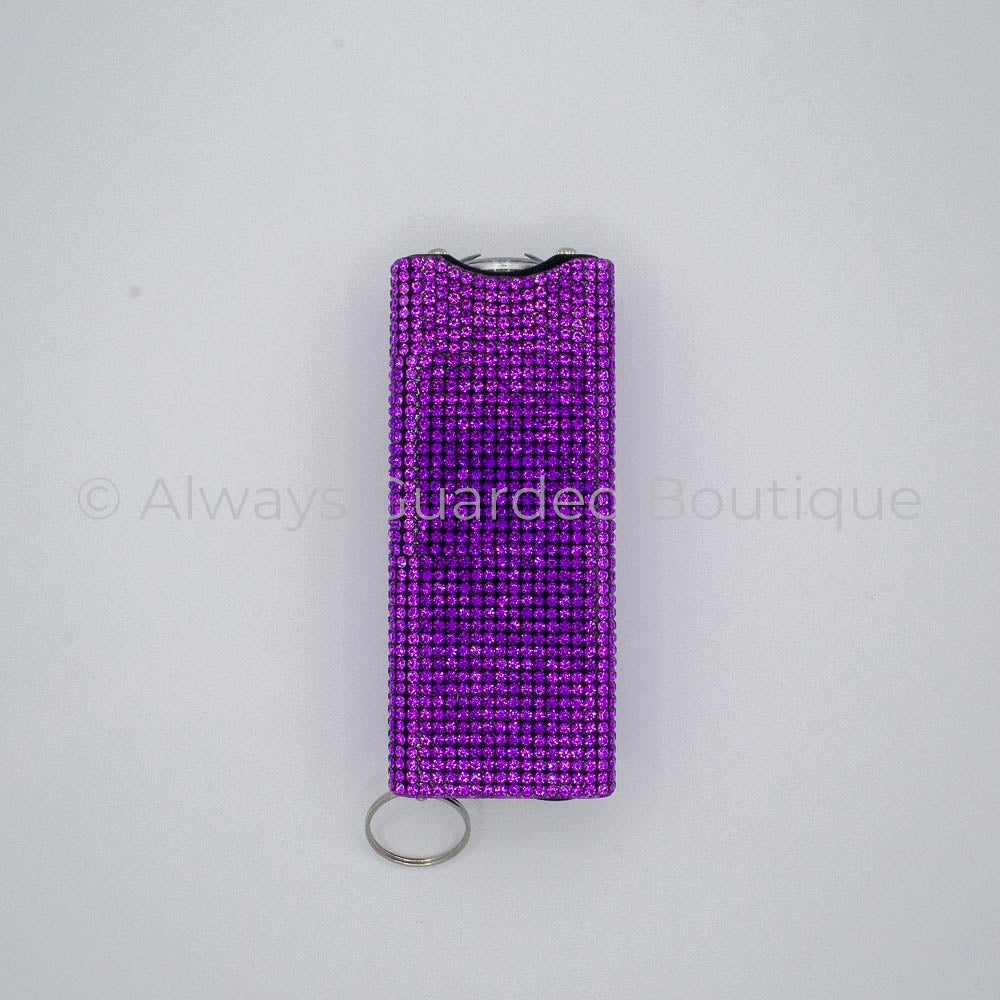 Purple Rhinestone Rechargeable Stun Gun