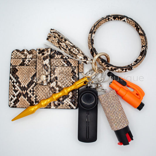 Python Bangle Keychain with Pepper Spray