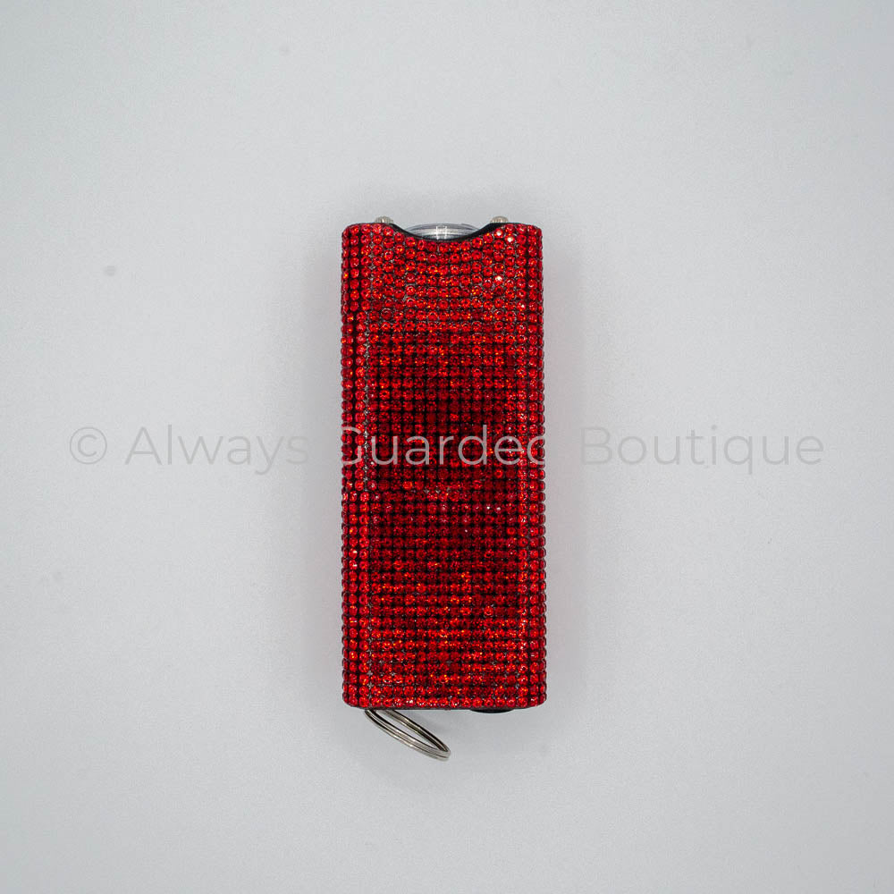 Red Rhinestone Rechargeable Stun Gun