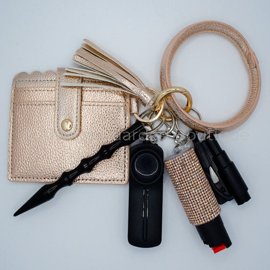 Rose Gold Bangle Keychain with Pepper Spray