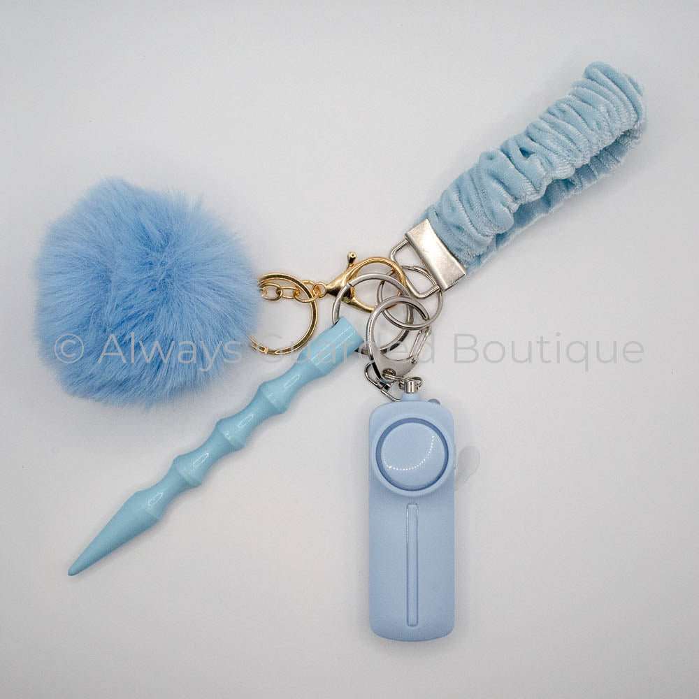 Baby Blue Scrunchie Keychain without Pepper Spray