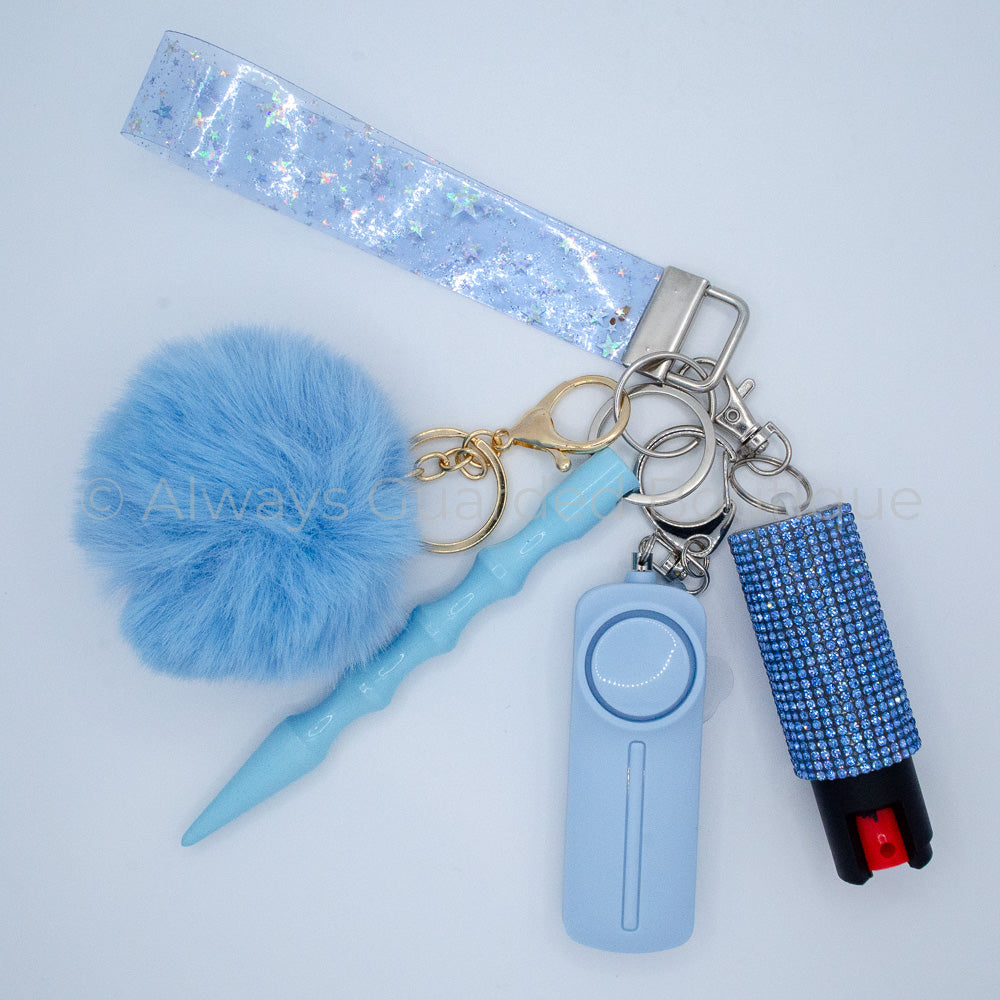 Sky Stars Twinkle Jelly Safety Keychain with Optional Pepper Spray