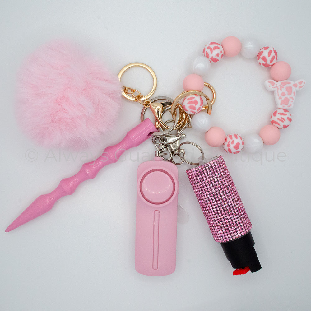 Strawberry Milk Safety Keychain With Optional Pepper Spray