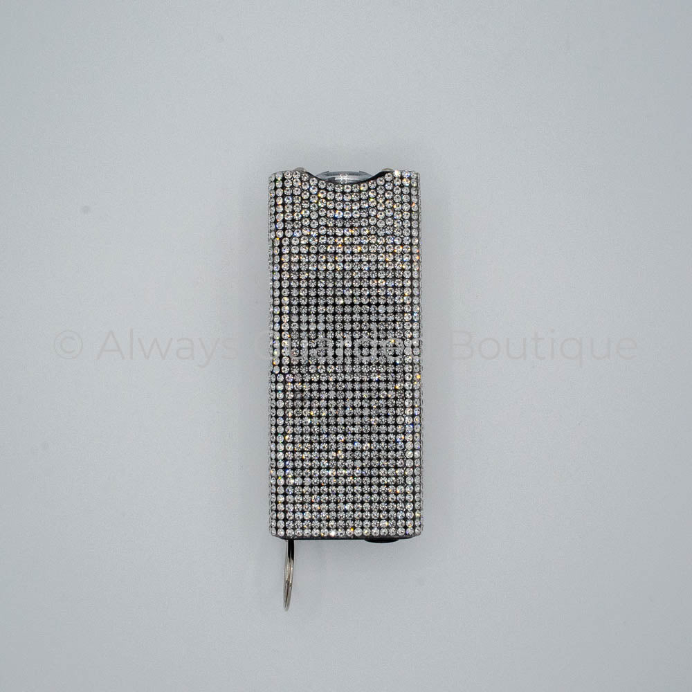 White Rhinestone Rechargeable Stun Gun