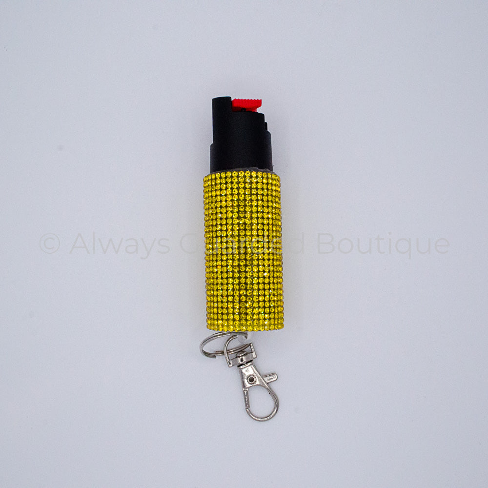 Yellow Rhinestone Pepper Spray