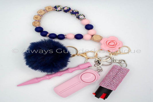 Navy Blush Mama Collection Safety Keychain