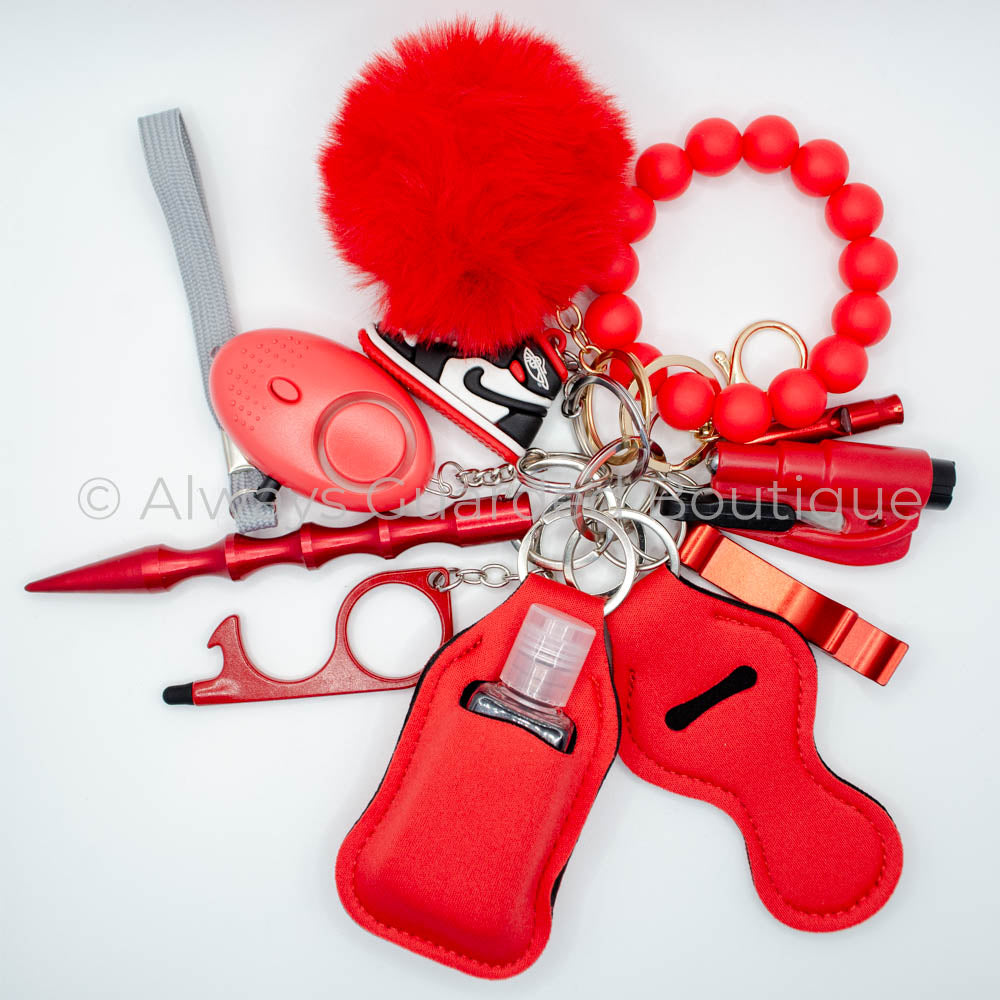 Red Guardian 16 Piece Safety Keychain without Pepper Spray