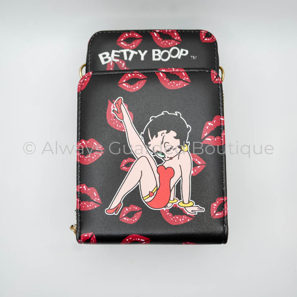 Betty Boop Red Noir Satchel Purse Front View
