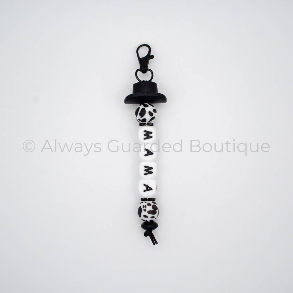 Black Cowgirl MAMA Keychain
