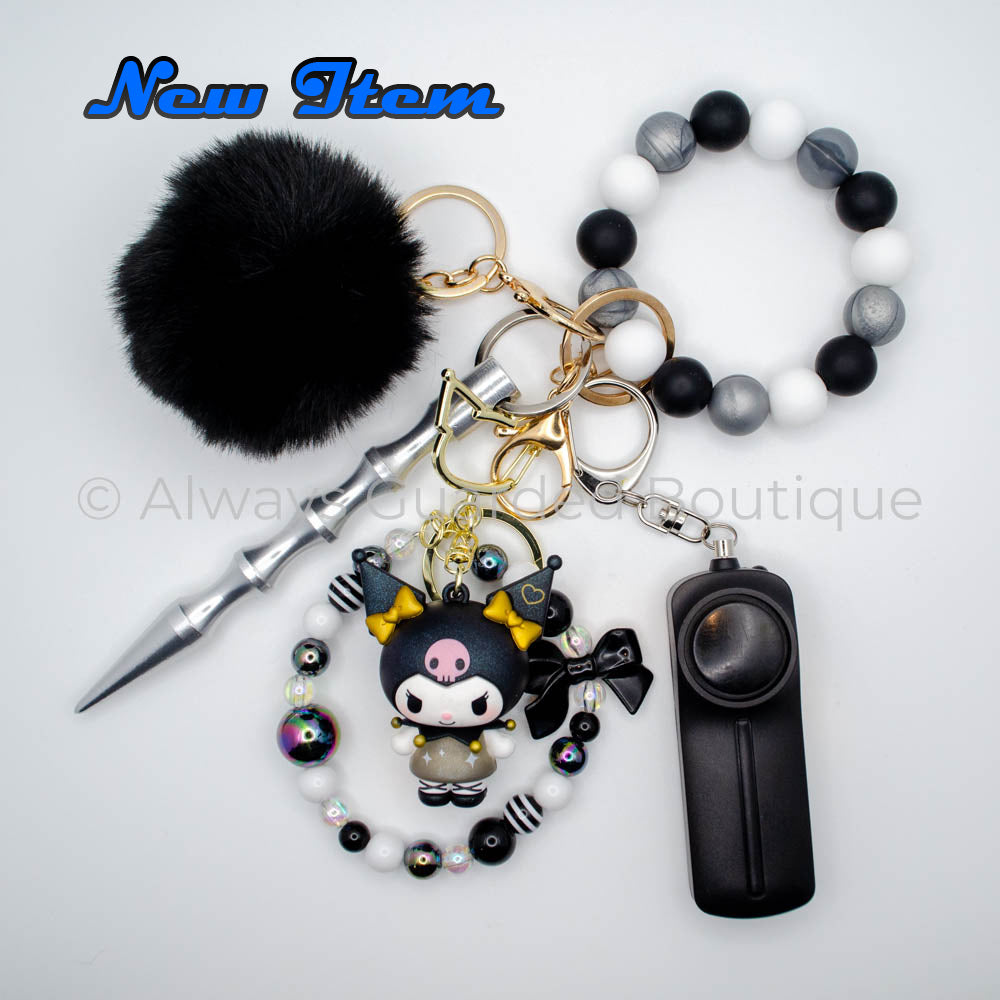 Kuromi Black Series Pendant Safety Keychain Without Pepper Spray