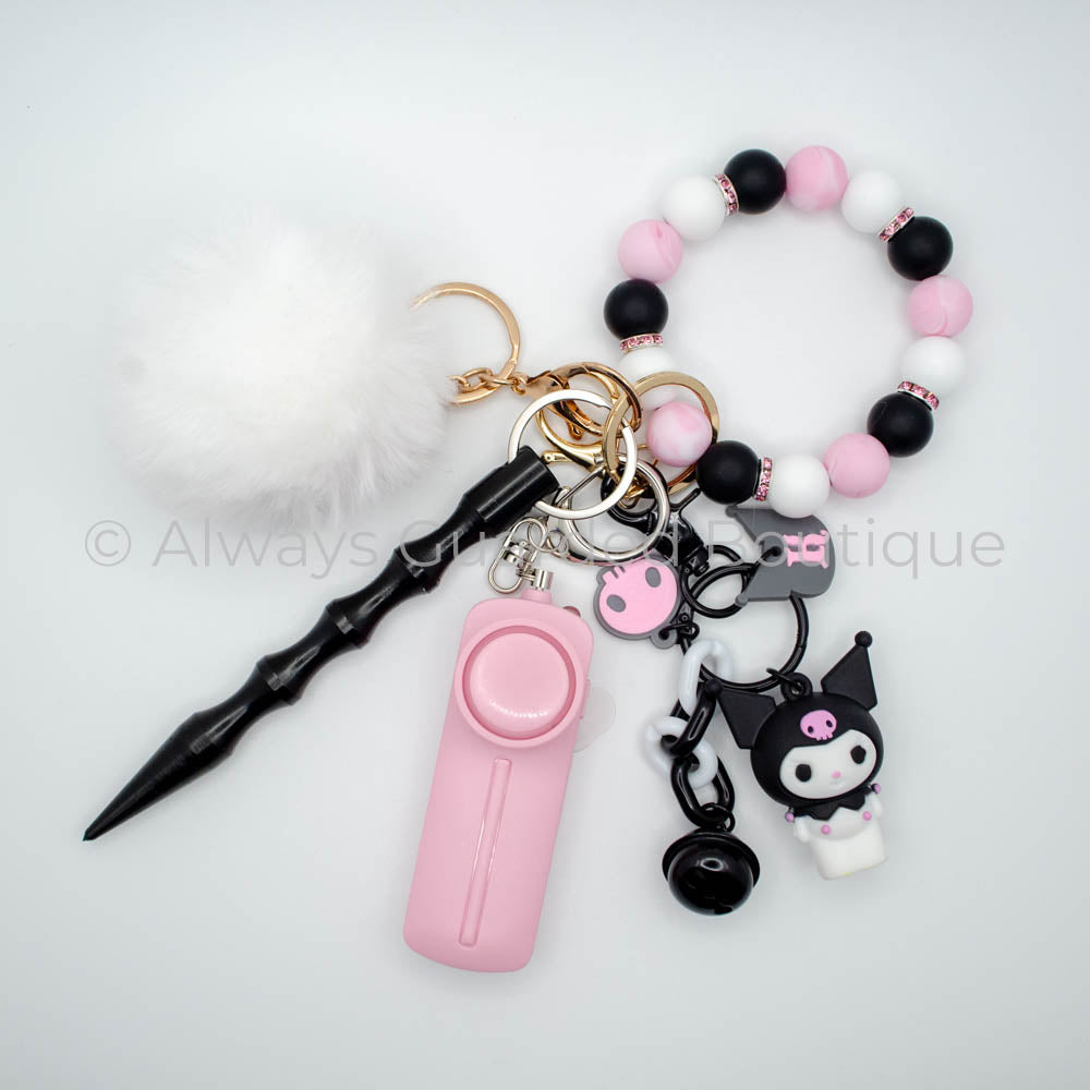 Black Kuromi Charm Safety Keychain without Pepper Spray