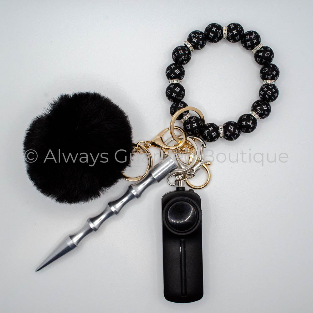 Black Luxury Safety Keychain: Stylish Protection for Every Journey