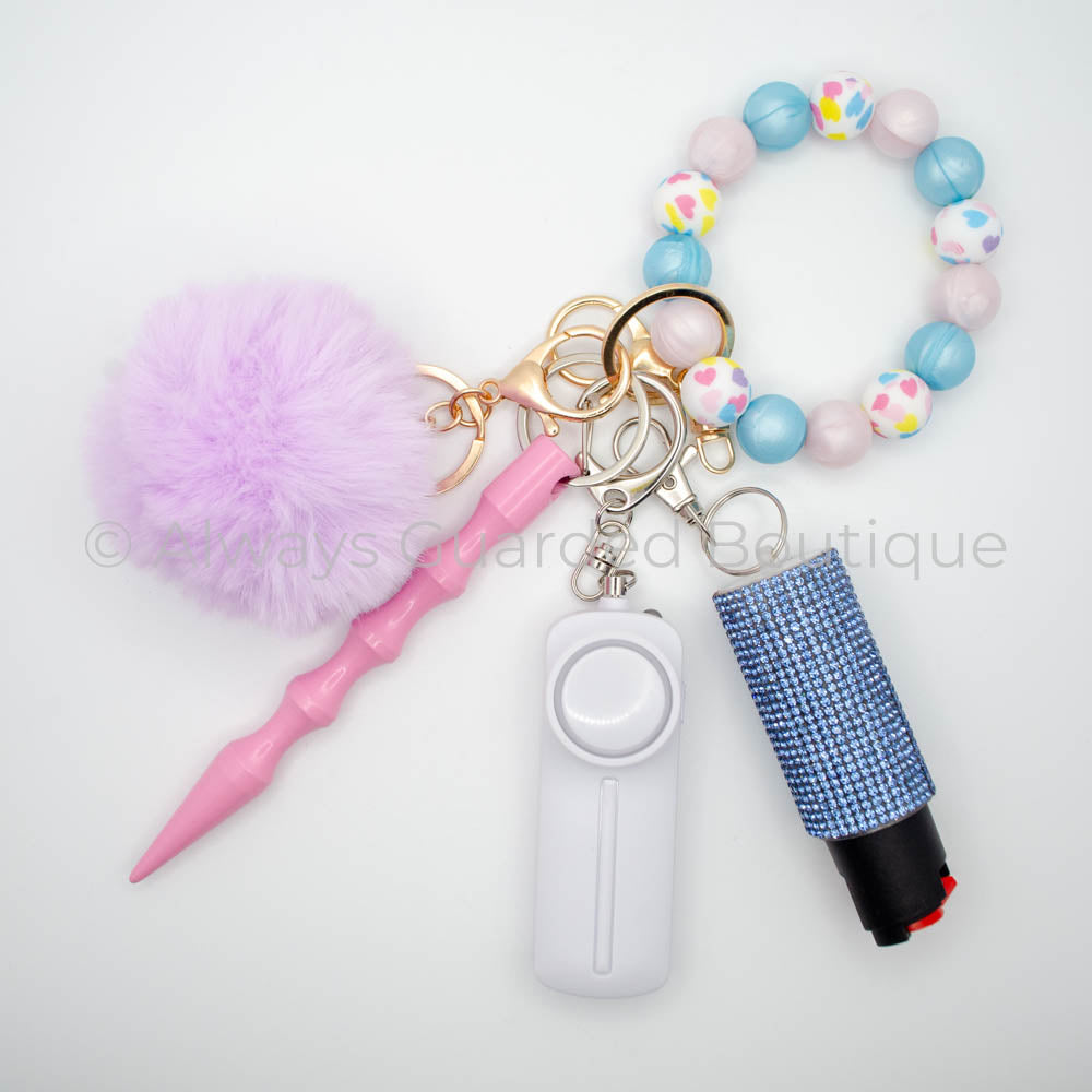 Candied Hearts Safety Keychain with Optional Pepper Spray