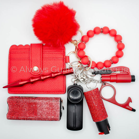 Crimson Guardian Safety Keychain with Optional Pepper Spray