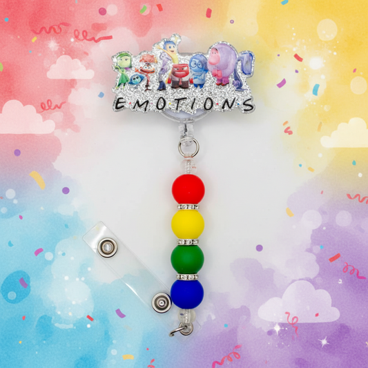 Emotions Badge Reel | Cute Retractable Nurse ID Holder for Work