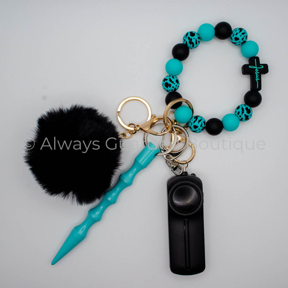 Black Cross Faith Based Safety Keychain without Pepper Spray