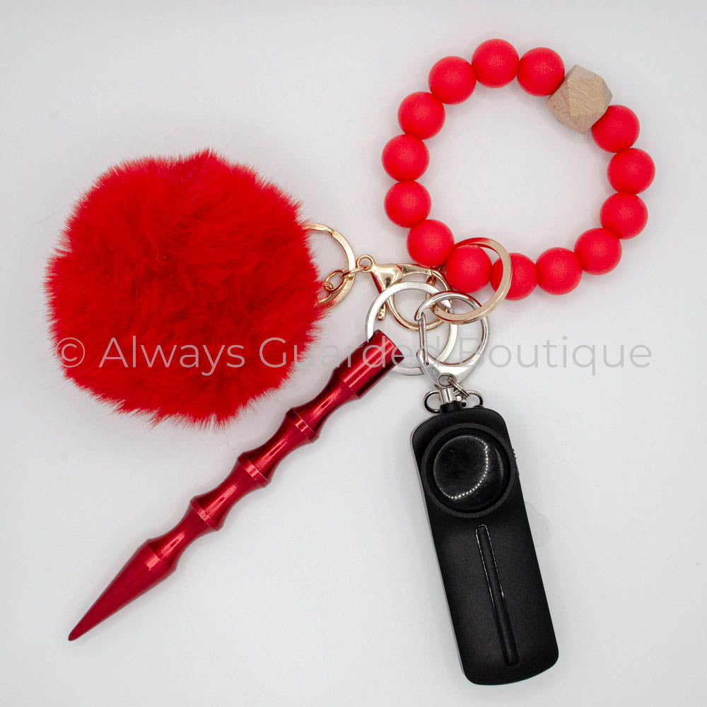 Festive Red Christmas Guardian Safety Keychain with Premium Alarm