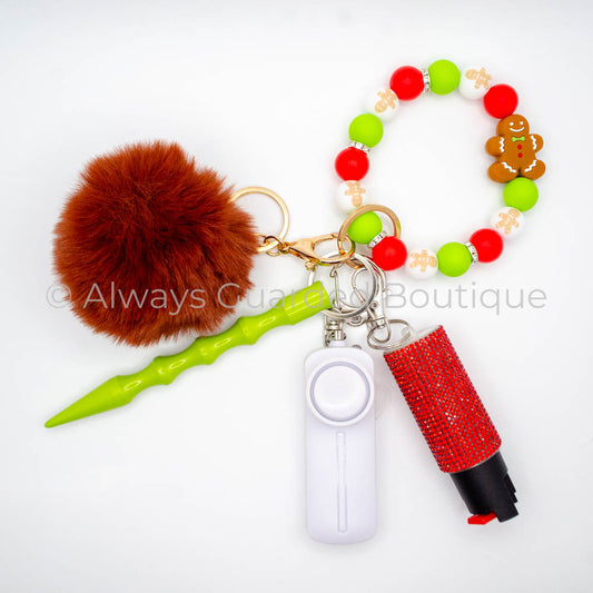 Gingerbread Safety Keychain with Optional Pepper Spray