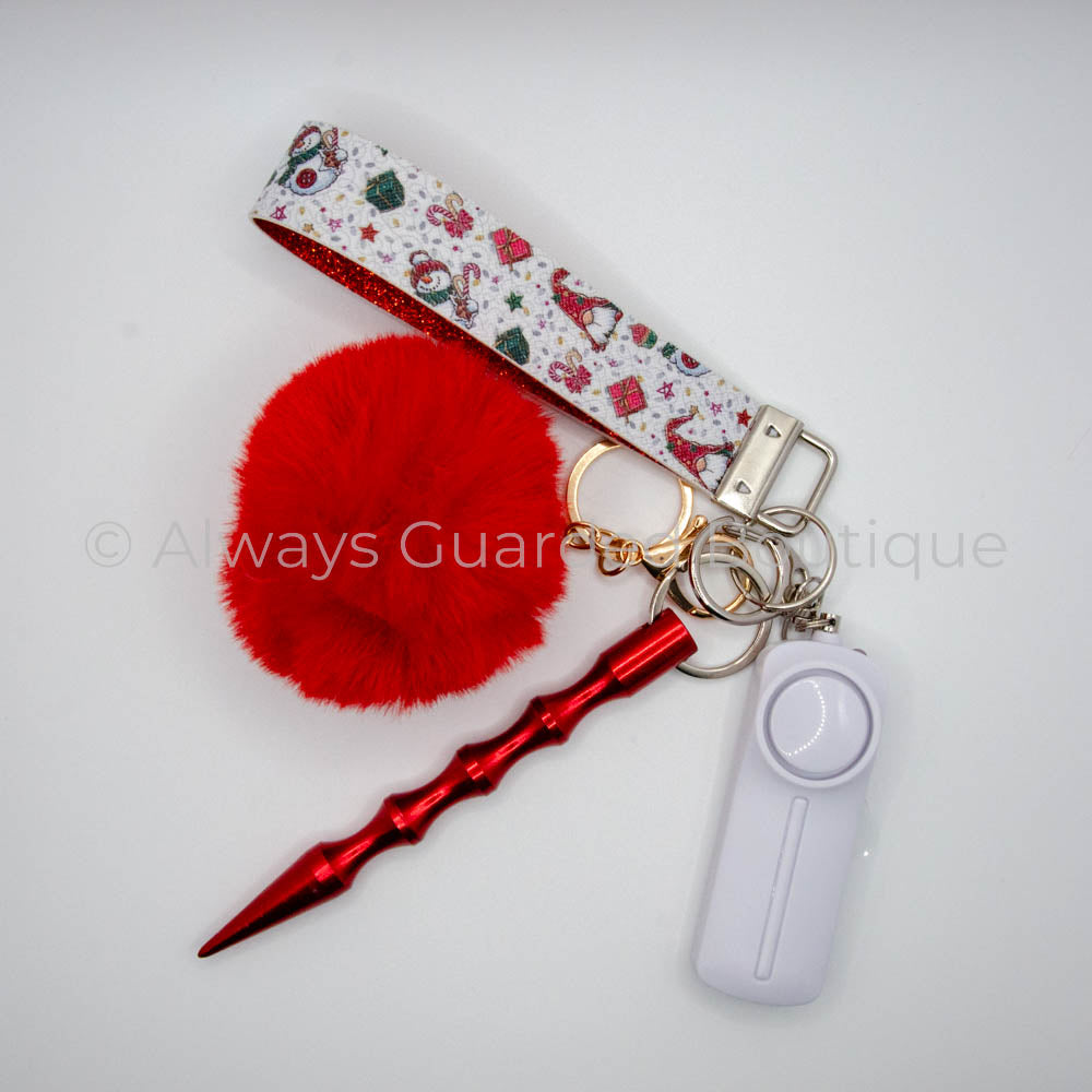 Gnomes & Snowmen Christmas Safety Keychain with Premium Alarm