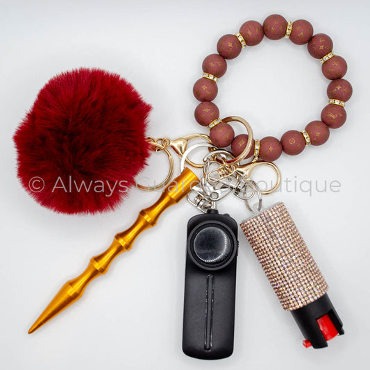 Gold Luxury Safety Keychain with Optional Pepper Spray